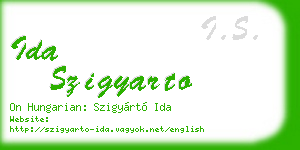 ida szigyarto business card