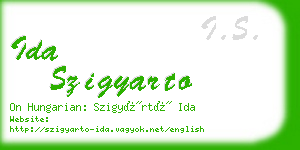 ida szigyarto business card